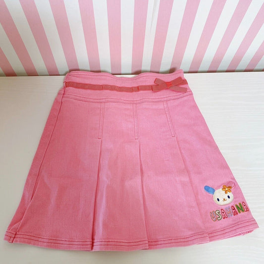 Sanrio Usahana Denim Skirt Pink 120 Size Sugar Land Kawaii Kids Rabbit Character