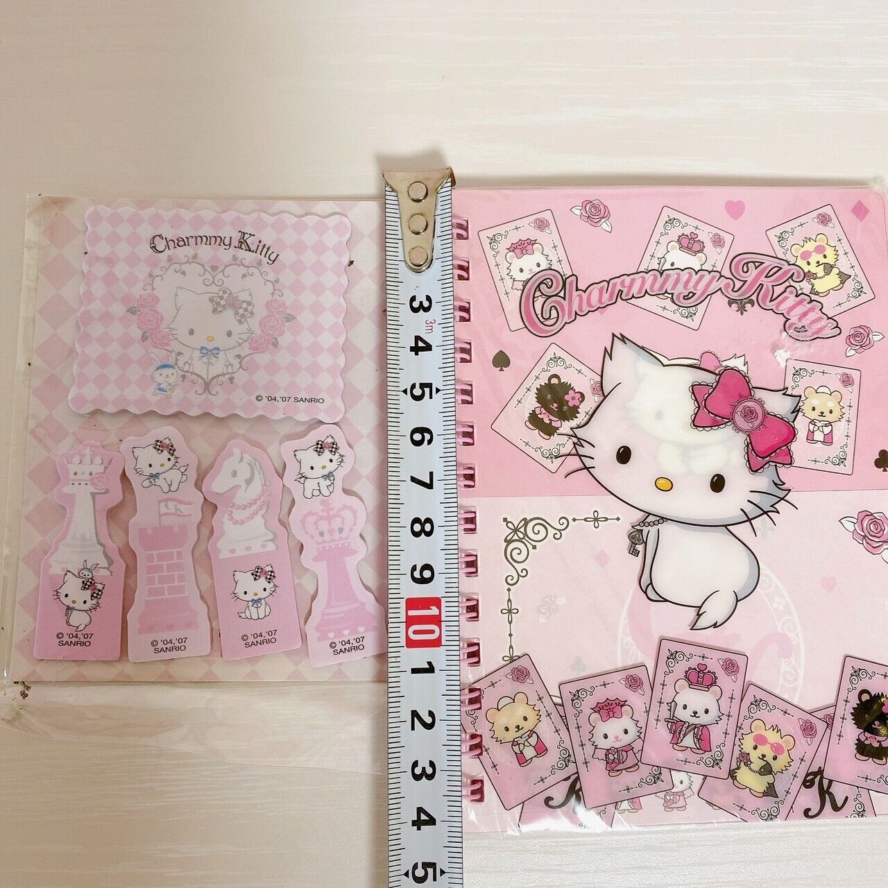 Sanrio Hello Kitty Charmmy Charmy Kitty Set 4 Pink Ring Note Sticky Stationary