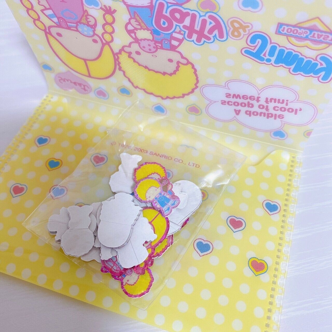 Sanrio Sugar Bunnies Sticker Flake Seal Shirousa Kurousa Patty & Jimmy Kawaii