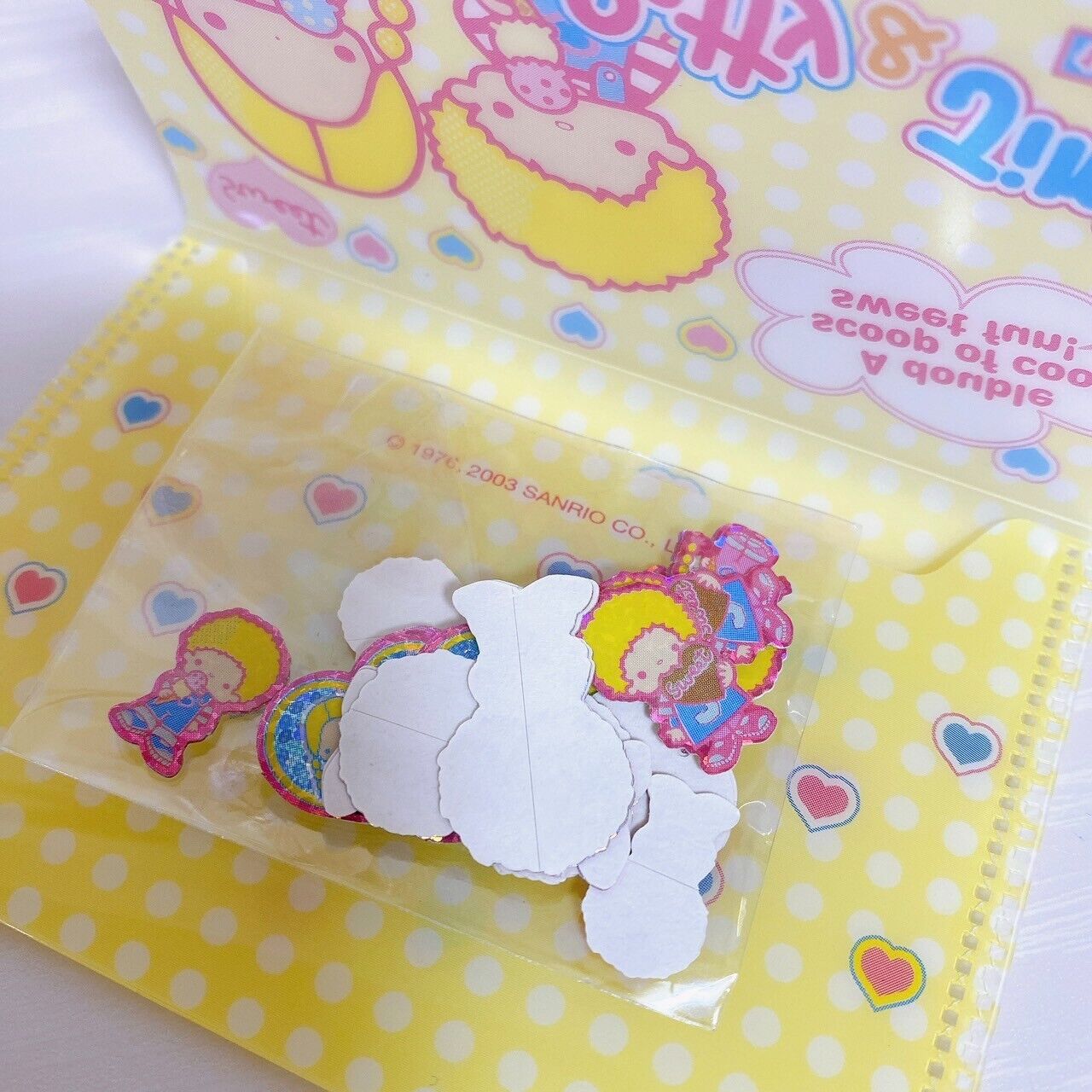 Sanrio Sugar Bunnies Sticker Flake Seal Shirousa Kurousa Patty & Jimmy Kawaii