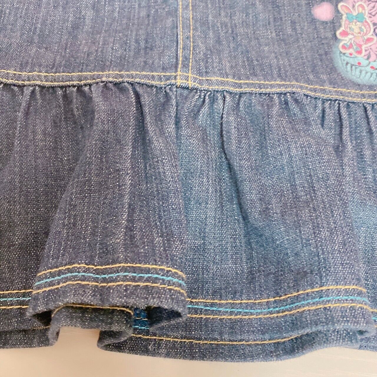 Mezzo Piano Skirt Denim 150cm Heart Frill Button Pocket Cupcake Kawaii Girl Rare