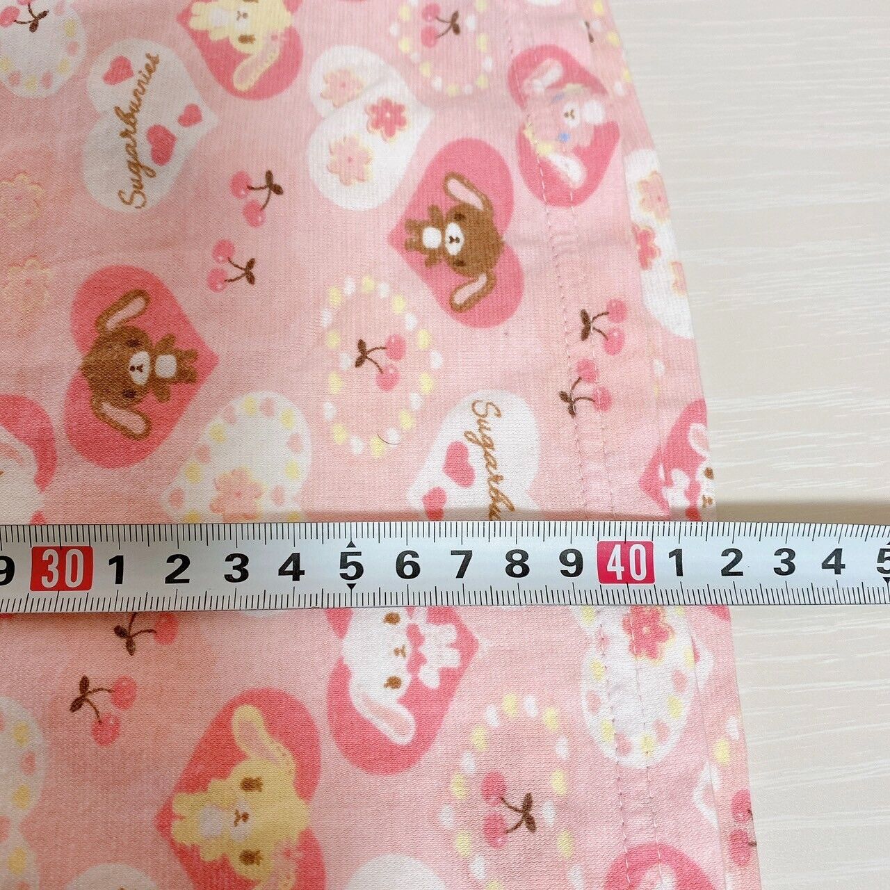 Sanrio Sugar Bunnies Summer Pajamas Kids 120cm Pink Ribbon Shirousa Kurousa Rare