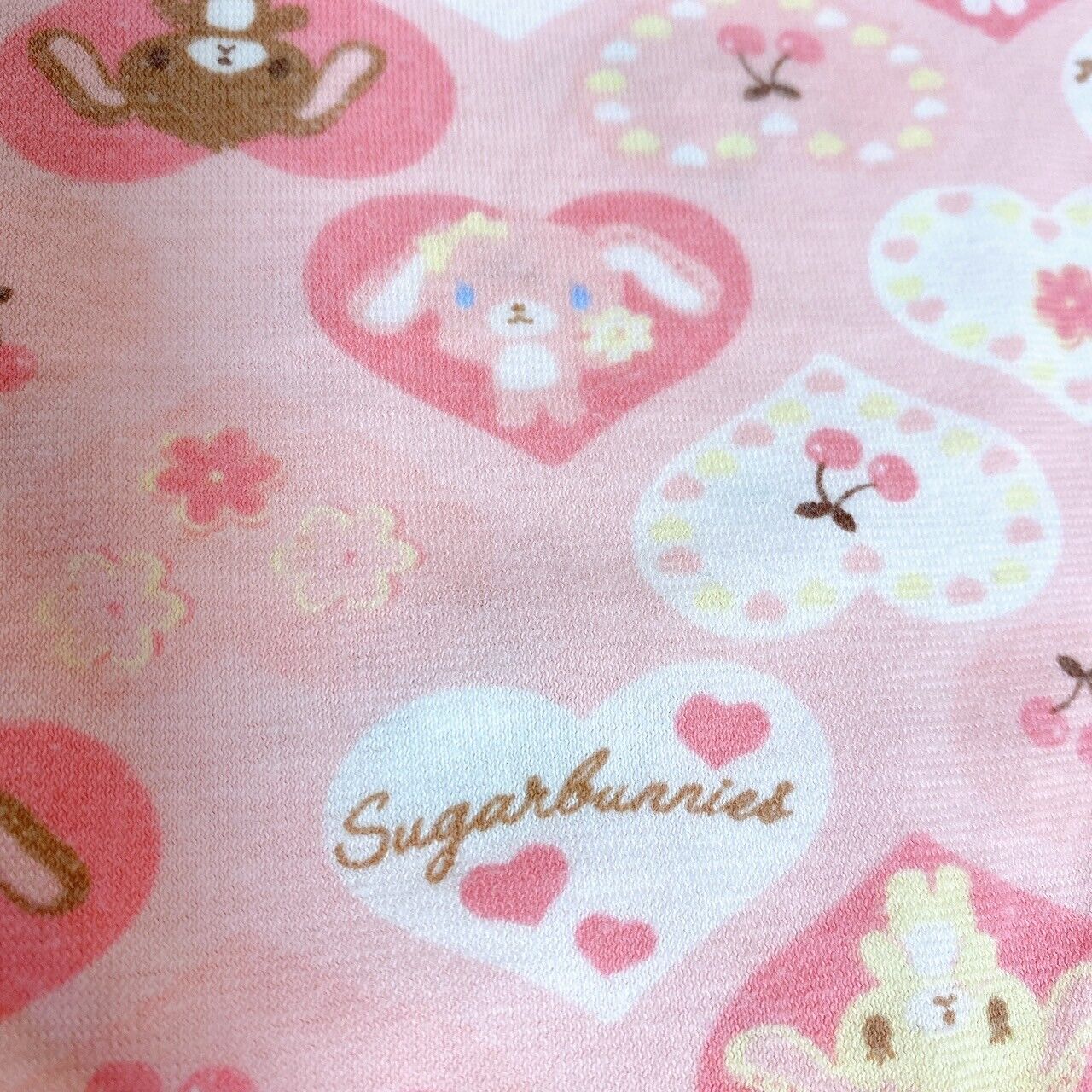 Sanrio Sugar Bunnies Summer Pajamas Kids 120cm Pink Ribbon Shirousa Kurousa Rare