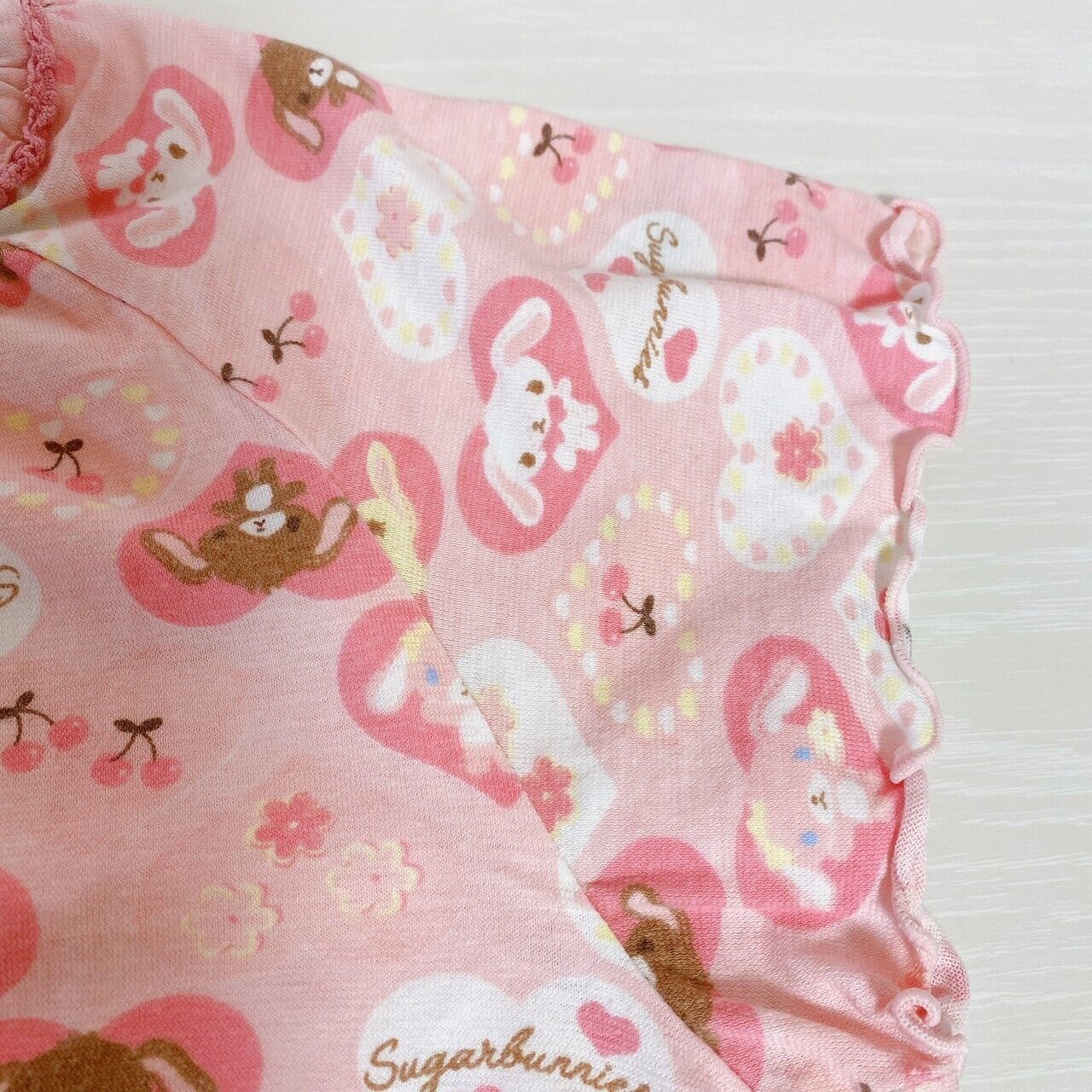 Sanrio Sugar Bunnies Summer Pajamas Kids 120cm Pink Ribbon Shirousa Kurousa Rare