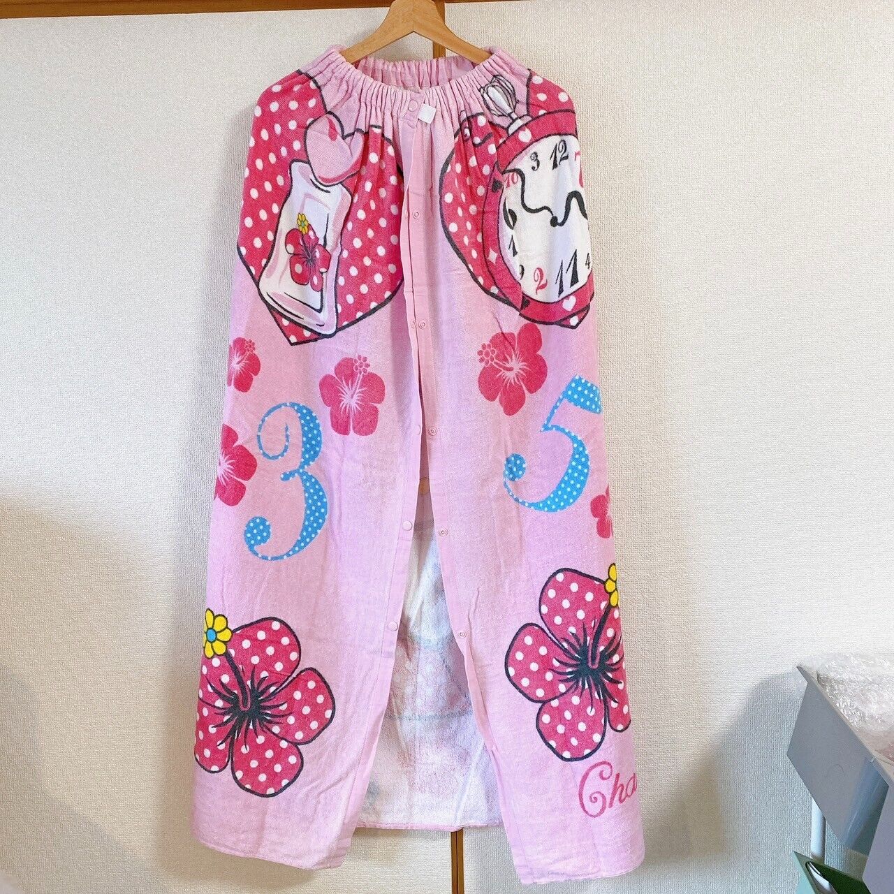 Sanrio Charmmy Charmy Kitty Wrap Towel Roll Large Format Long Size Pink Flower