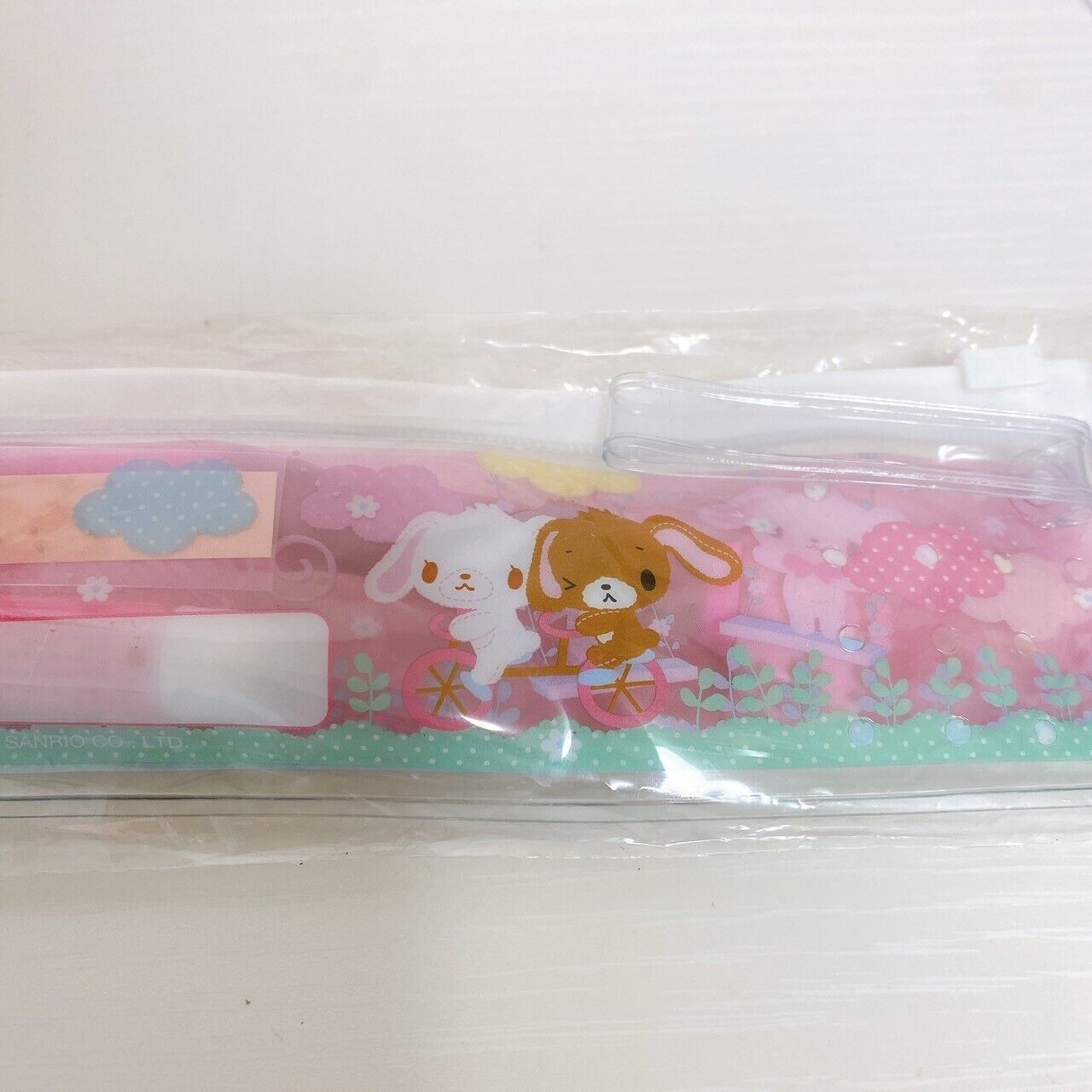 Sanrio Sugar Bunnies Toothbrush Pouch Set 2 Blue Orange Lemon Pink Shirousa Rare