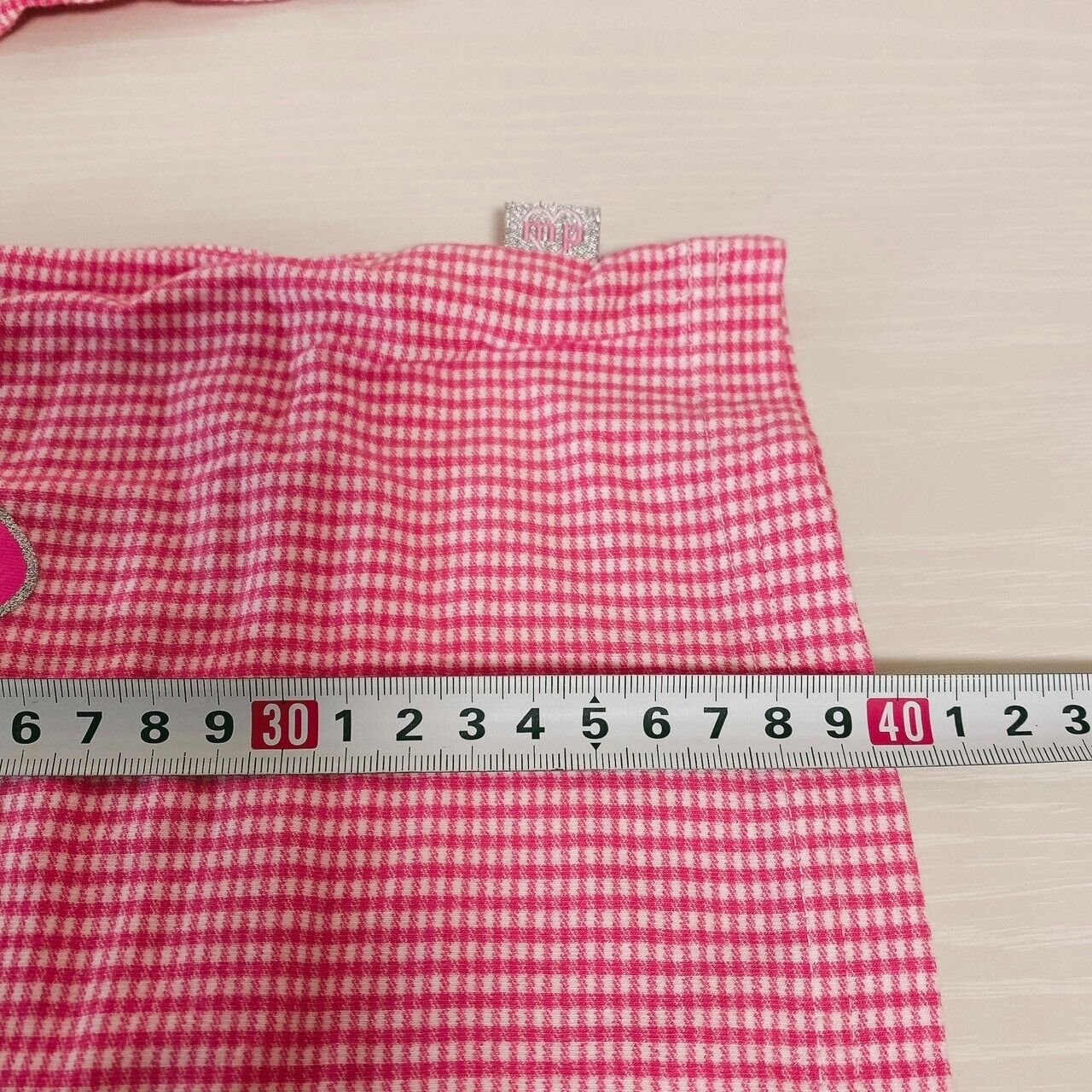 Mezzo Piano Tops 120cm Pink Plaid Strawberry Heart Button Girl Clothing Kawaii