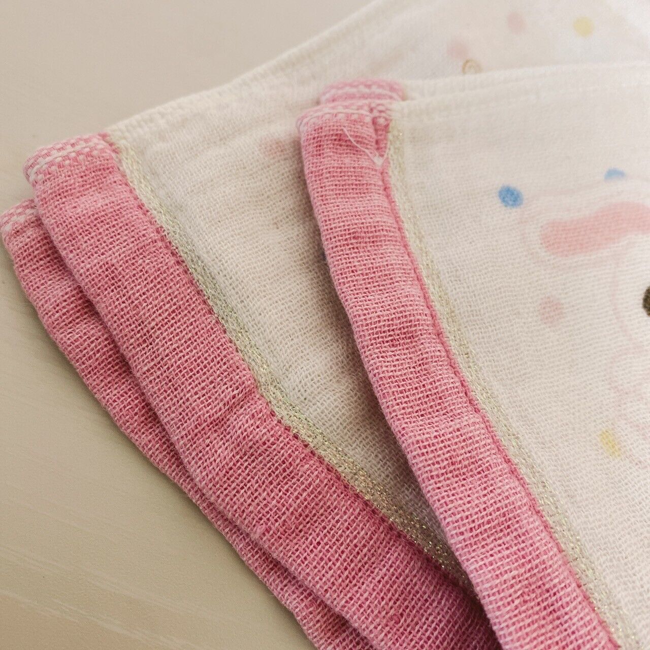 Sanrio Sugar Bunnies Gauze Towel Set 2 Pink Yellow Shirousa Kurousa Kawaii Rare