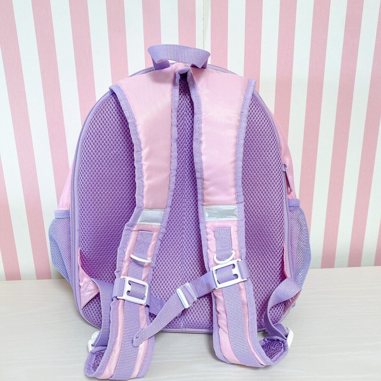 Mother Garden Rucksack Backpack School Bag Pink Purple Ribbon Strawberry Stripe