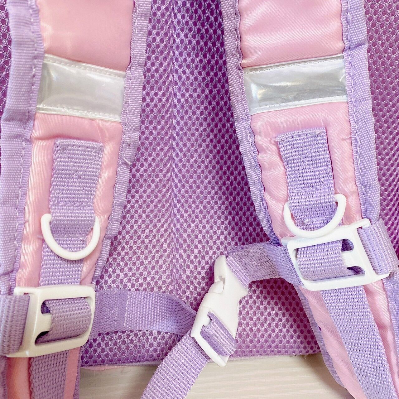 Mother Garden Rucksack Backpack School Bag Pink Purple Ribbon Strawberry Stripe