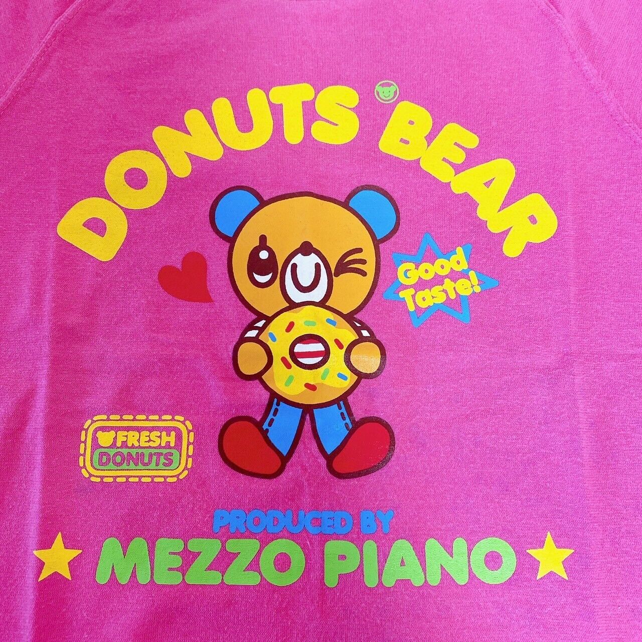 Mezzo Piano Kids T-shirt 130cm Tops Pink Heart Yellow Donut Bear Cotton Kawaii