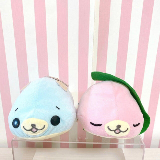 San-X Mamegoma Plush Set 2 Soft Stuffed Toy Sakuramochi Sakura Cherry Blossom