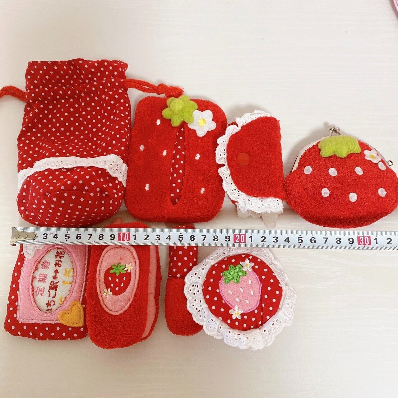 Mother Garden Play House Set Red Strawberry Dot Bag Key Phone Cookie Wallet Rare