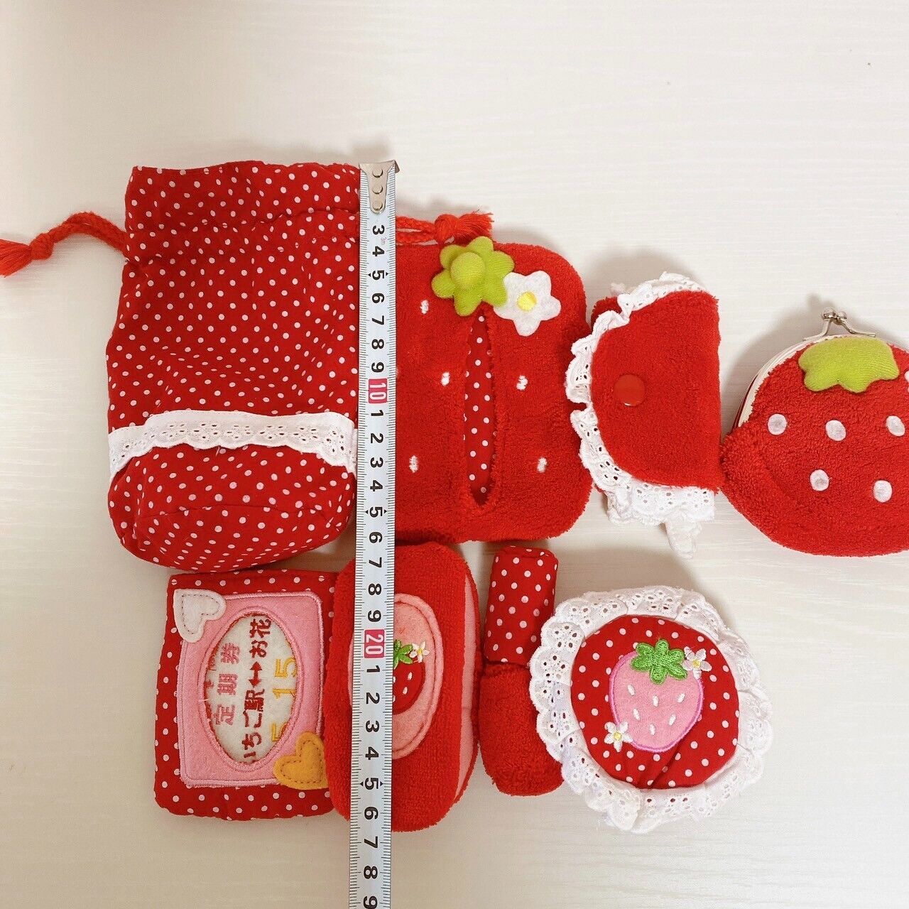 Mother Garden Play House Set Red Strawberry Dot Bag Key Phone Cookie Wallet Rare