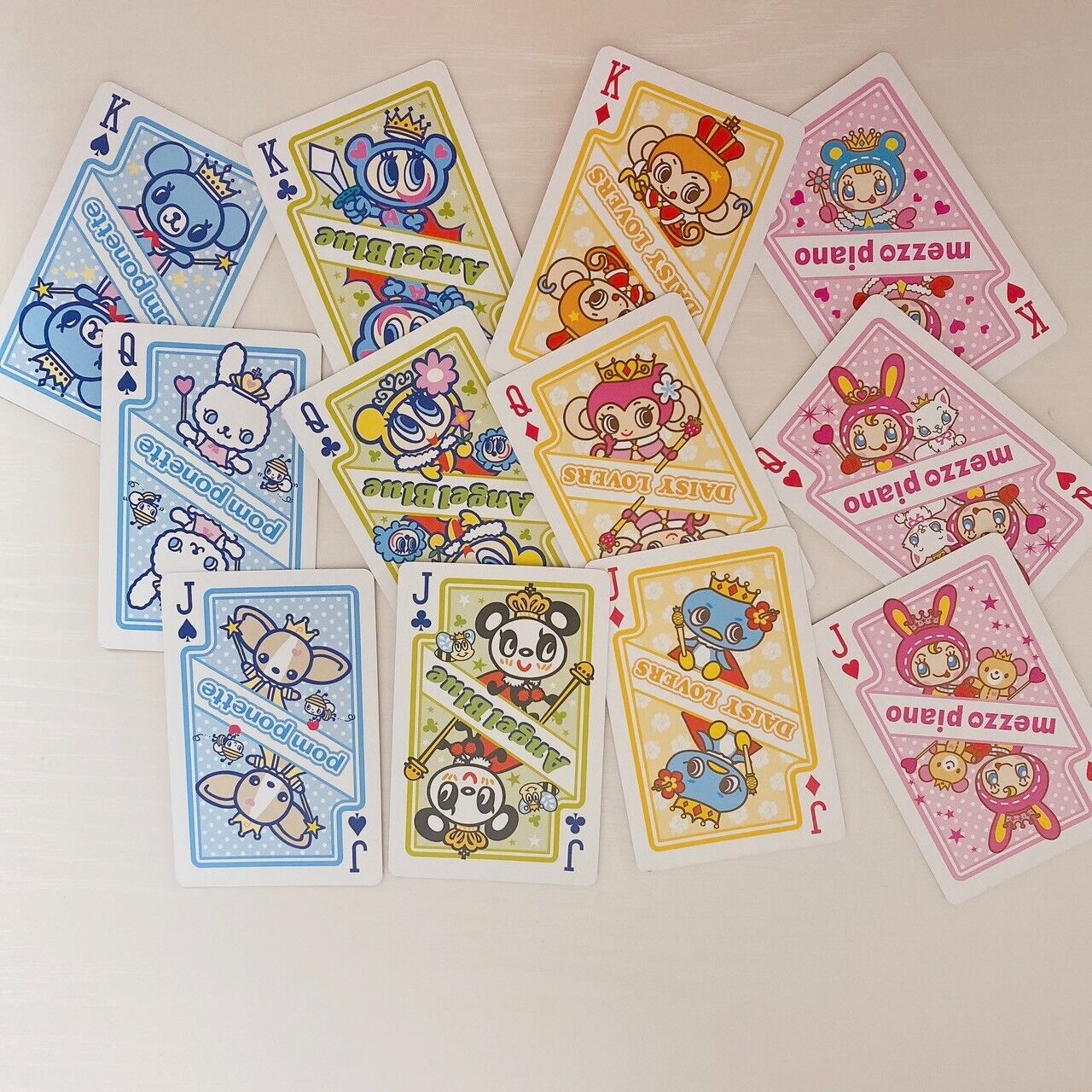 Mezzo Piano Playing Cards Pink Blue Berrie Strawberry Sticker Kawaii Character