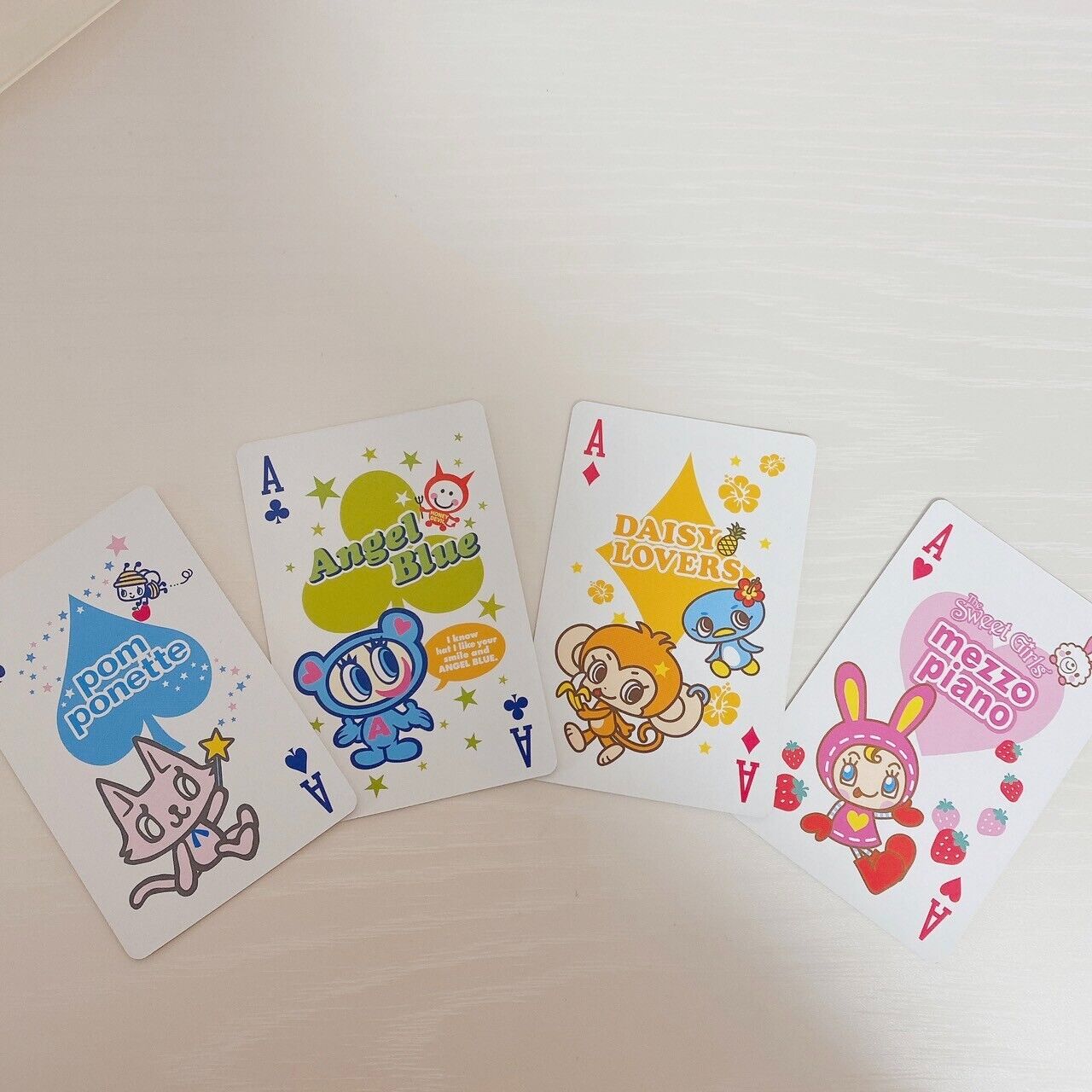 Mezzo Piano Playing Cards Pink Blue Berrie Strawberry Sticker Kawaii Character