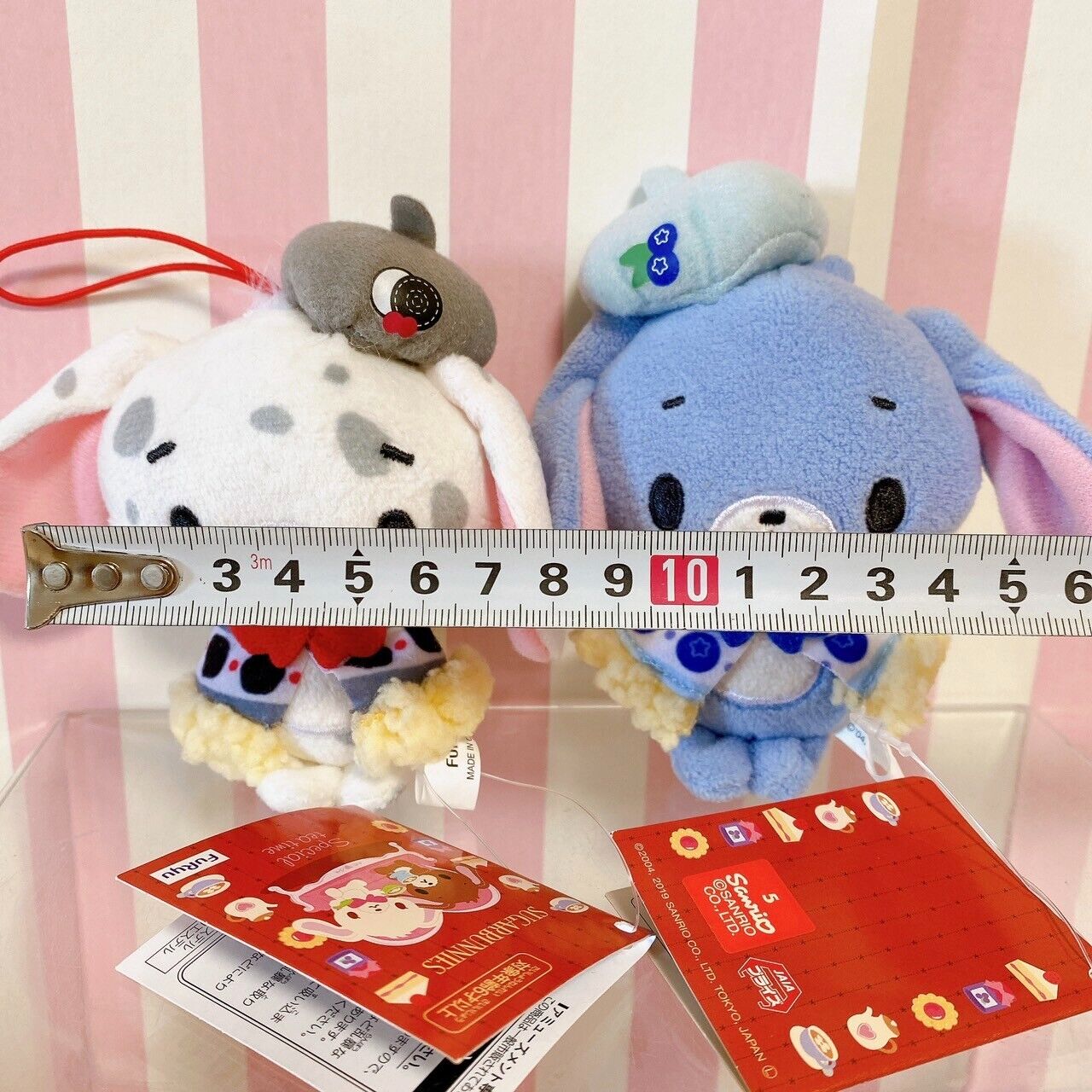 Sanrio Sugar Bunnies Buchiusa Aousa Plush Set 2 Soft Stuffed Toy Mascot Poncho