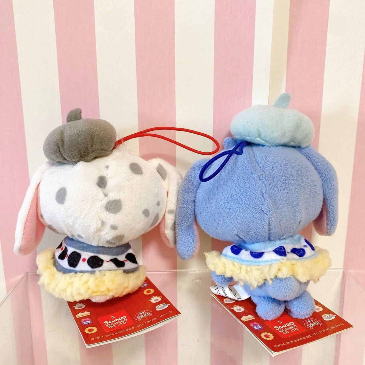 Sanrio Sugar Bunnies Buchiusa Aousa Plush Set 2 Soft Stuffed Toy Mascot Poncho