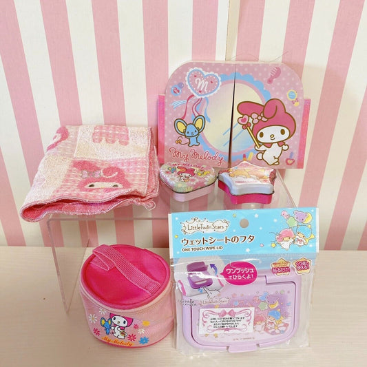 Sanrio My Melody Little Twin Stars Goods Set Memo Pad Pouch Can Case Hand Towel