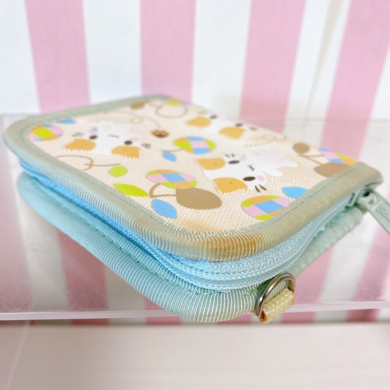 Sanrio Masyumaro Fluffy Fuwa Nyanko Marshmallow Wallet Purse Coin Case Cherry