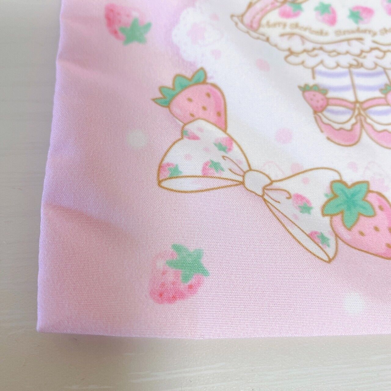 Sanrio Hello Kitty Strawberry Shortcake Collaboration Drawstring Bag Pink Ribbon