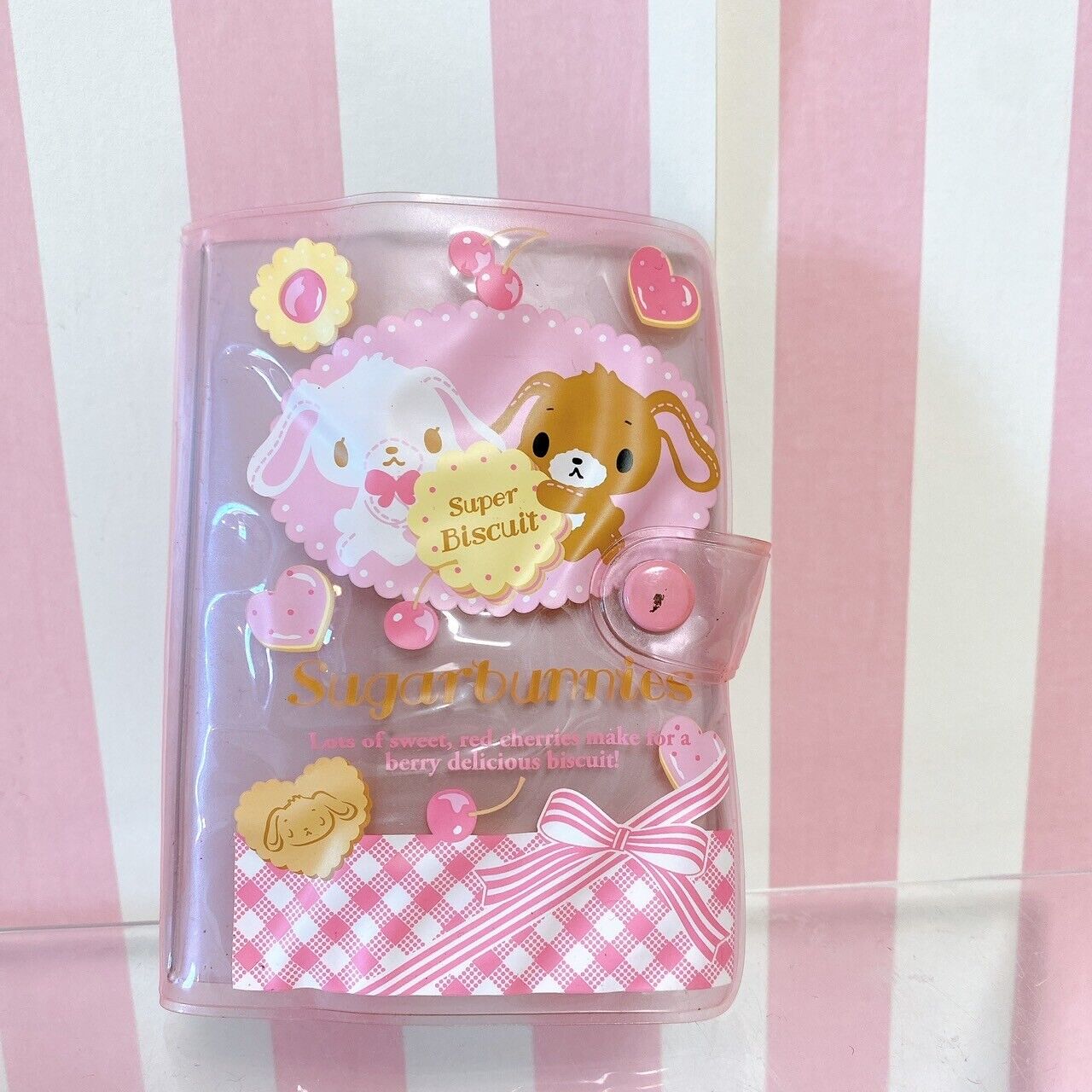 Sanrio Sugar Bunnies Card Holder Case Pink Shirousa Kurousa Cookie Cherry Kawaii