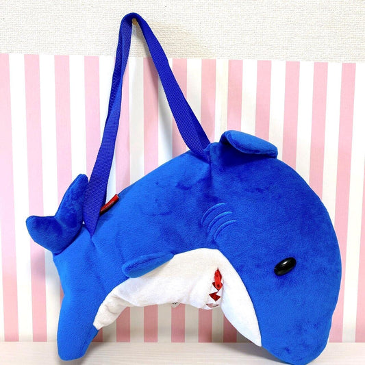 Gloomy Bloody Bear Backpack Bag Shark Blue Plush Soft Stuffed Toy Taito Rare