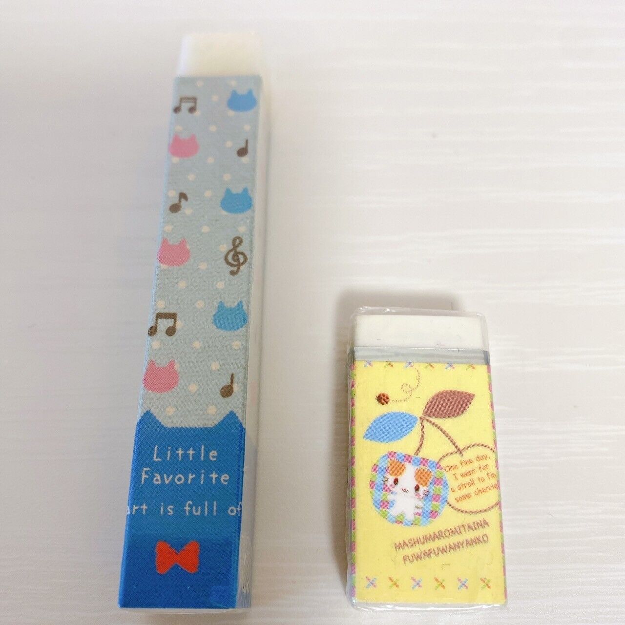 Sanrio Masyumaro Fluffy Fuwa Nyanko Marshmallow Stationery Set Eraser Sticker