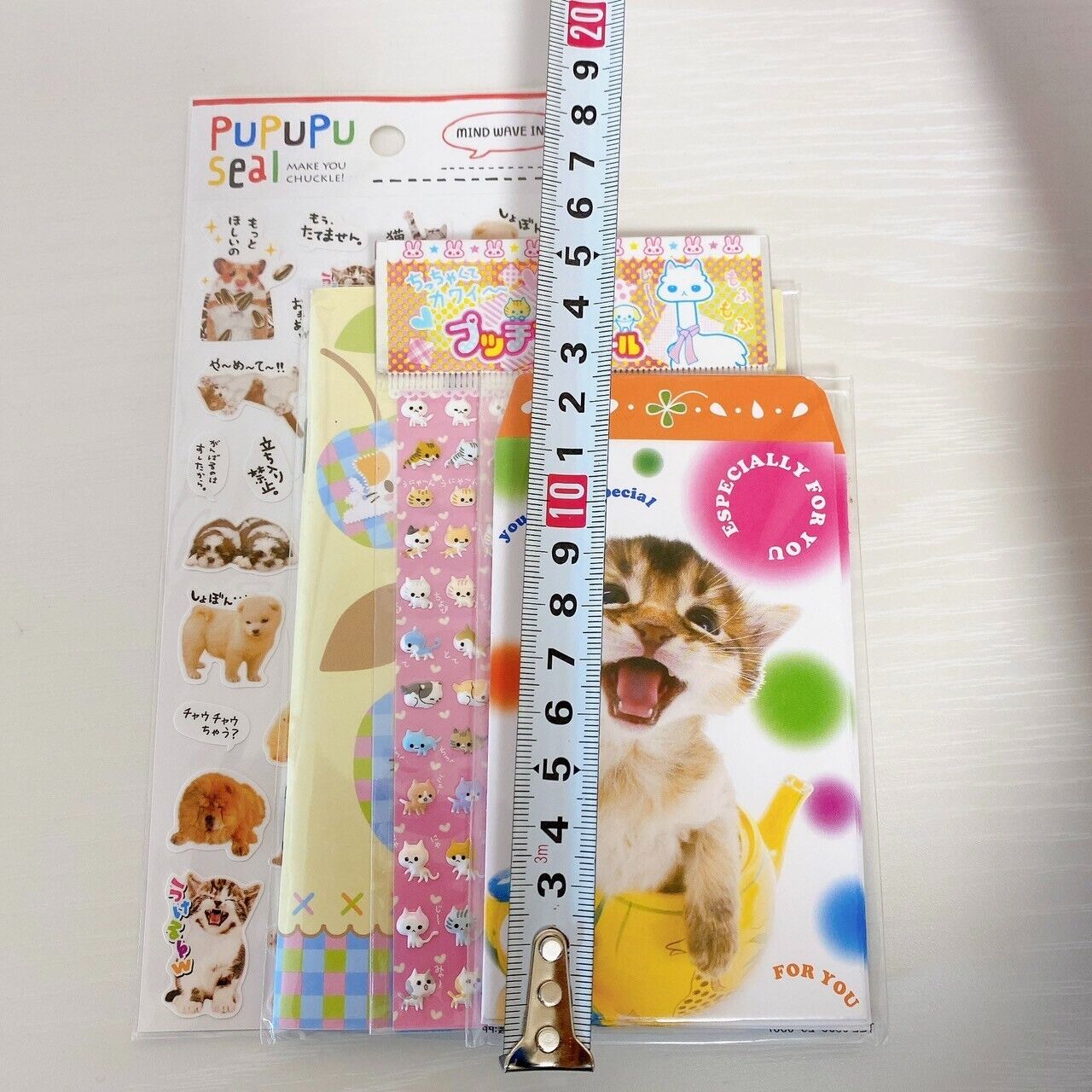 Sanrio Masyumaro Fluffy Fuwa Nyanko Marshmallow Stationery Set Eraser Sticker