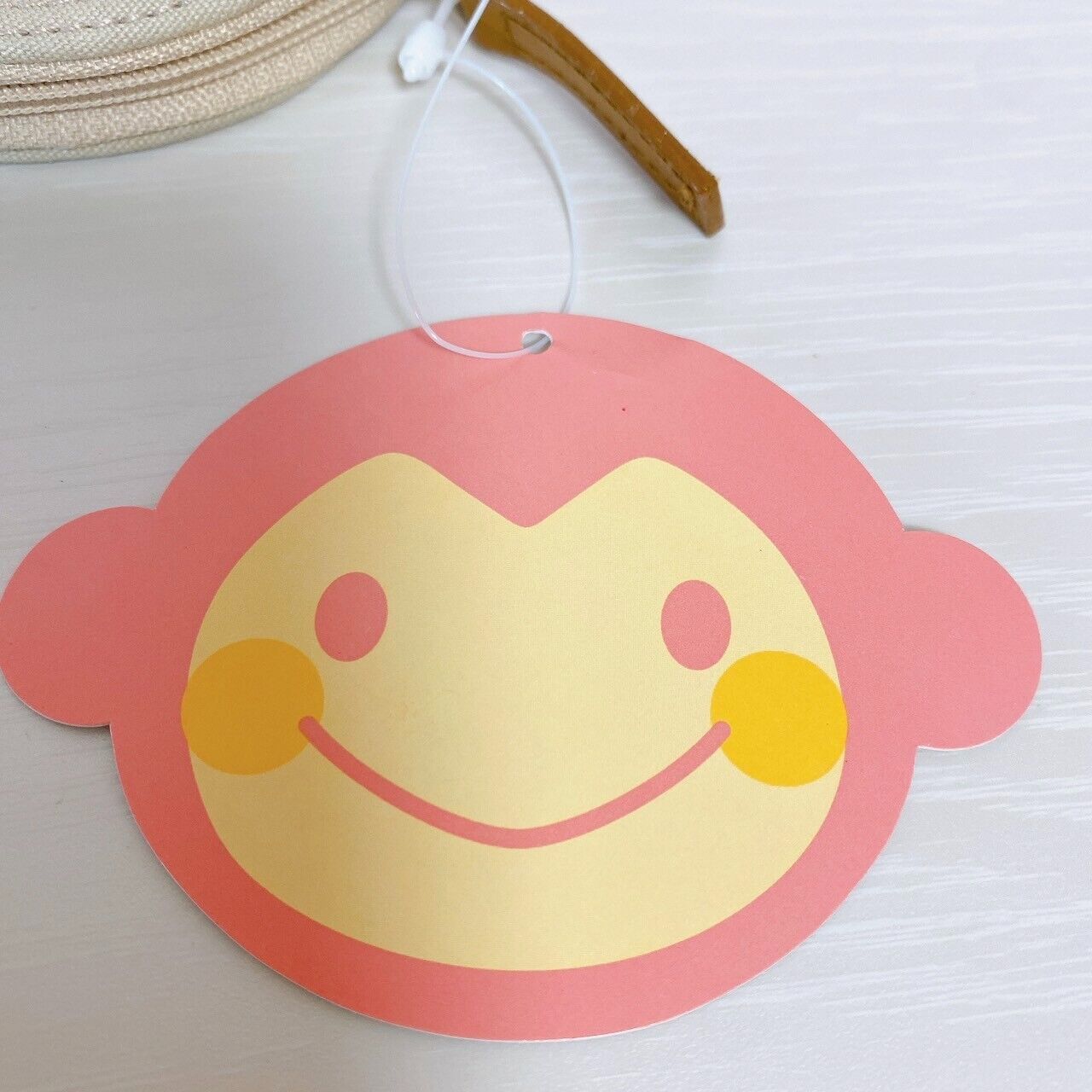 Sanrio Chi Chai Monchan Coin Case Mini Pouch Pink Monkey Strawberry Beige Kawaii