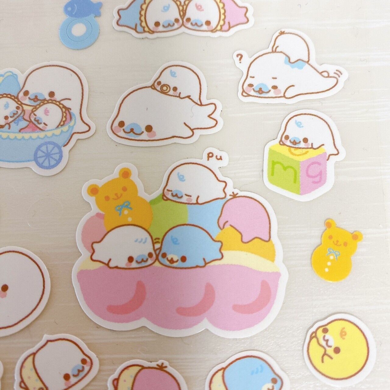 San-X Mamegoma Rilakkuma Sanrio Pompom Purin Cherinacherine Sticker Set Kawaii