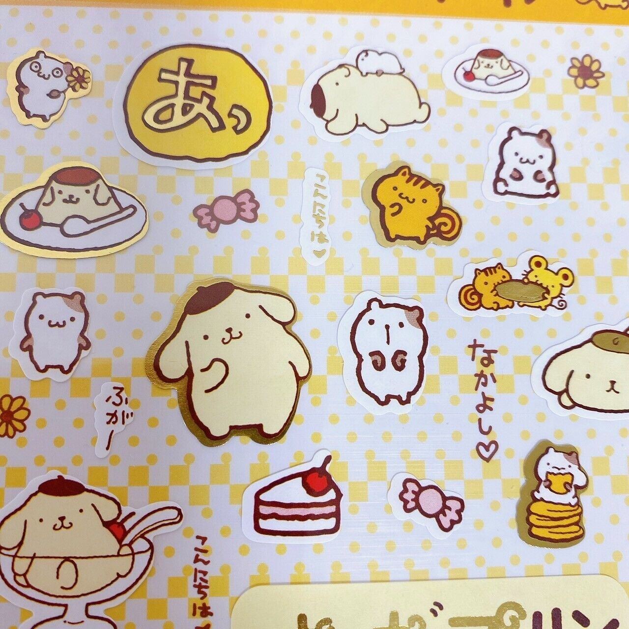 San-X Mamegoma Rilakkuma Sanrio Pompom Purin Cherinacherine Sticker Set Kawaii