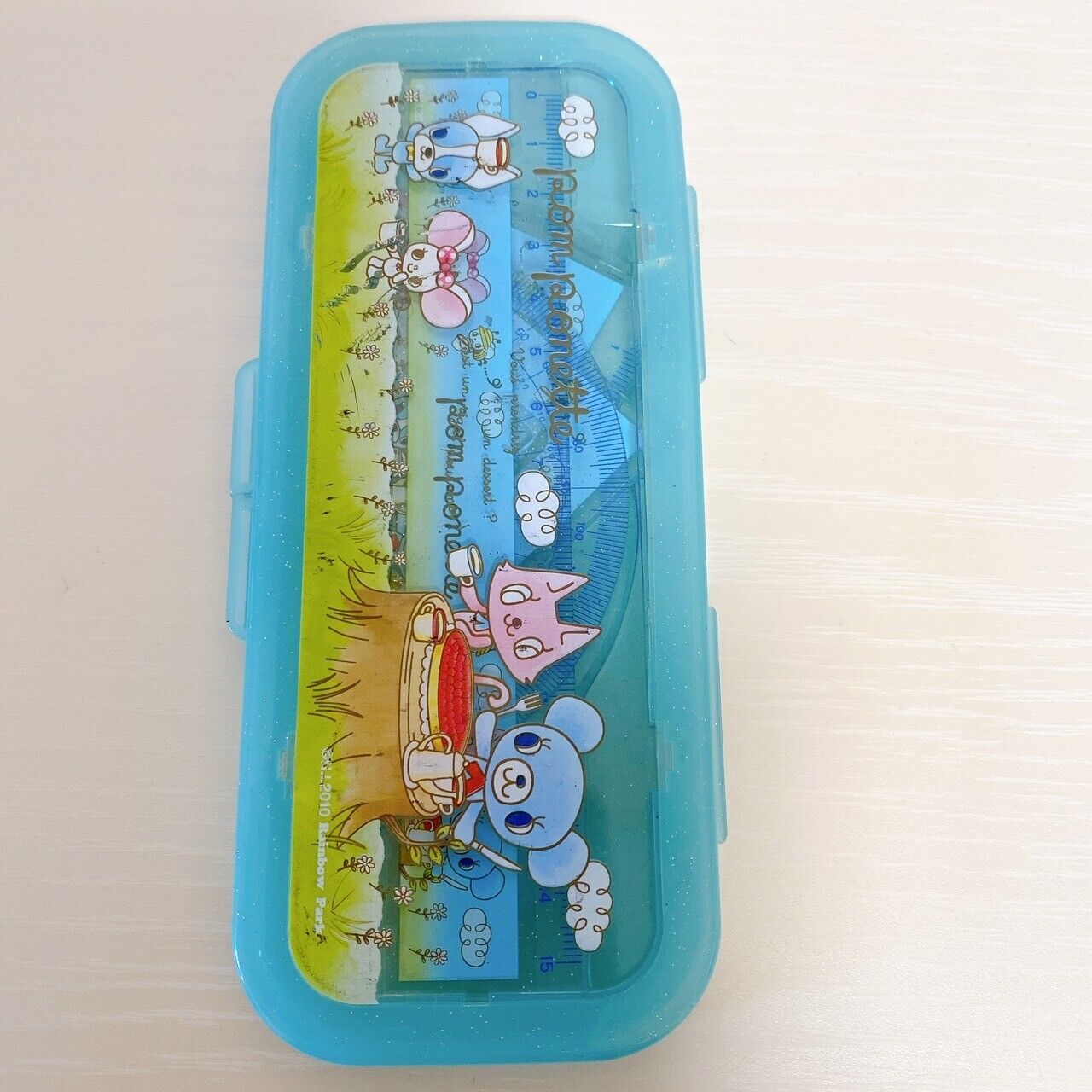 Mezzo Piano Pom Ponette Protractor Bear Blue Pencil Cap Sugar Bunnies Pencil