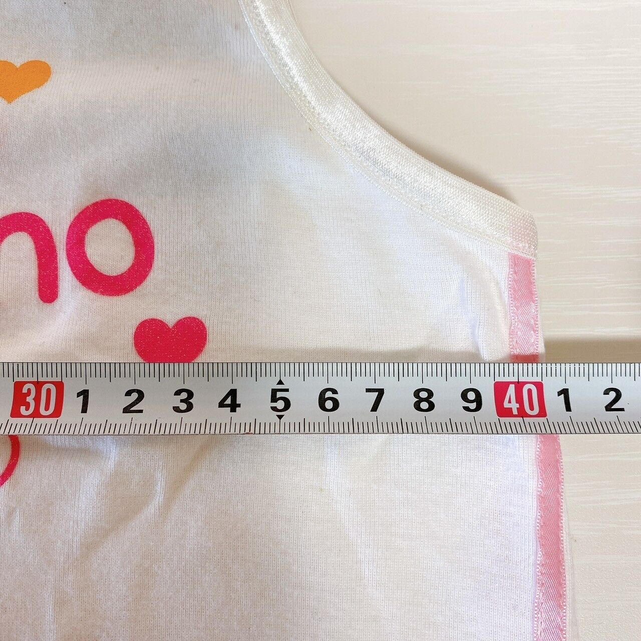 Mezzo Piano Long Tank Top No Sleeve 160cm White Frill Heart Love Tops Clothing