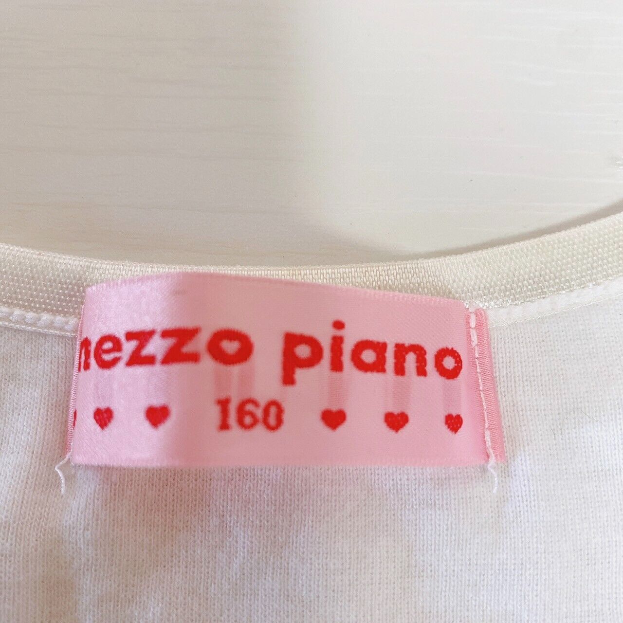 Mezzo Piano Long Tank Top No Sleeve 160cm White Frill Heart Love Tops Clothing