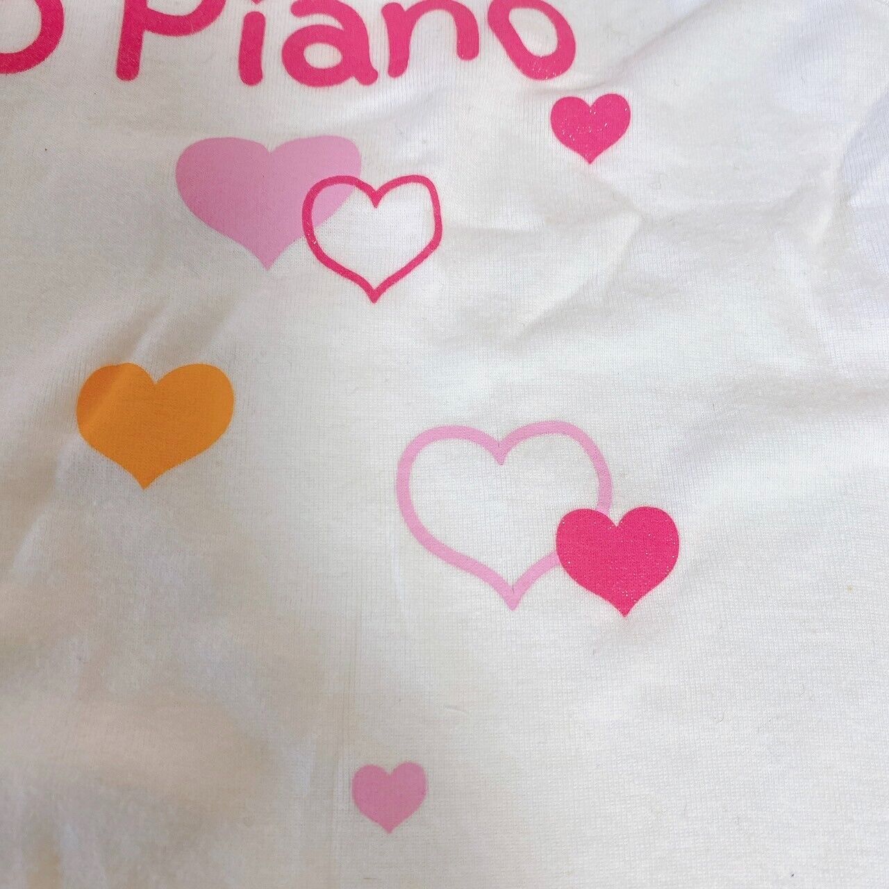 Mezzo Piano Long Tank Top No Sleeve 160cm White Frill Heart Love Tops Clothing