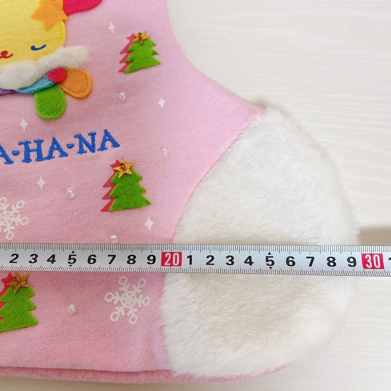 Sanrio Usahana Christmas Boots Socks Merry Xmas Pink Fluffy Rabbit Tree Snow