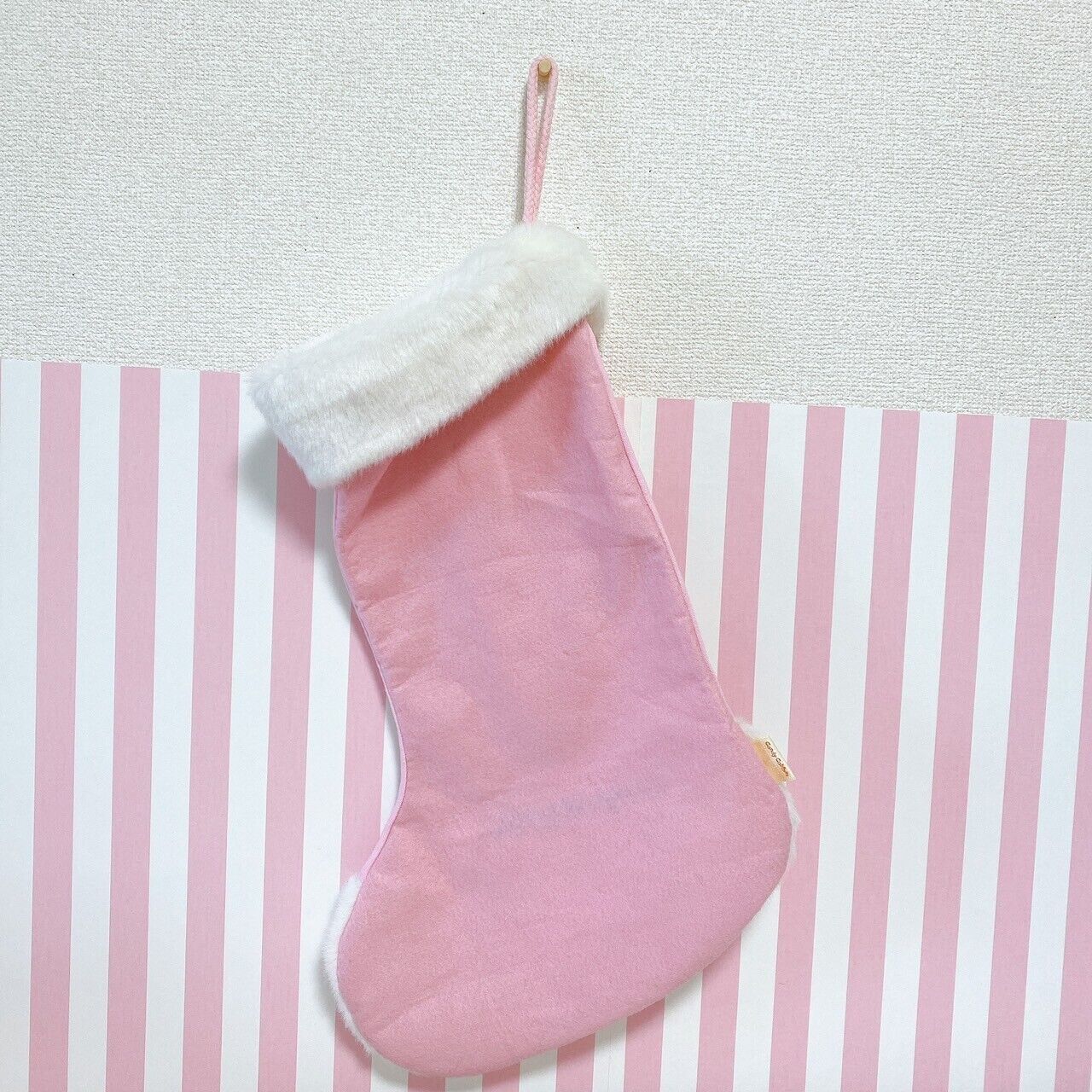 Sanrio Usahana Christmas Boots Socks Merry Xmas Pink Fluffy Rabbit Tree Snow