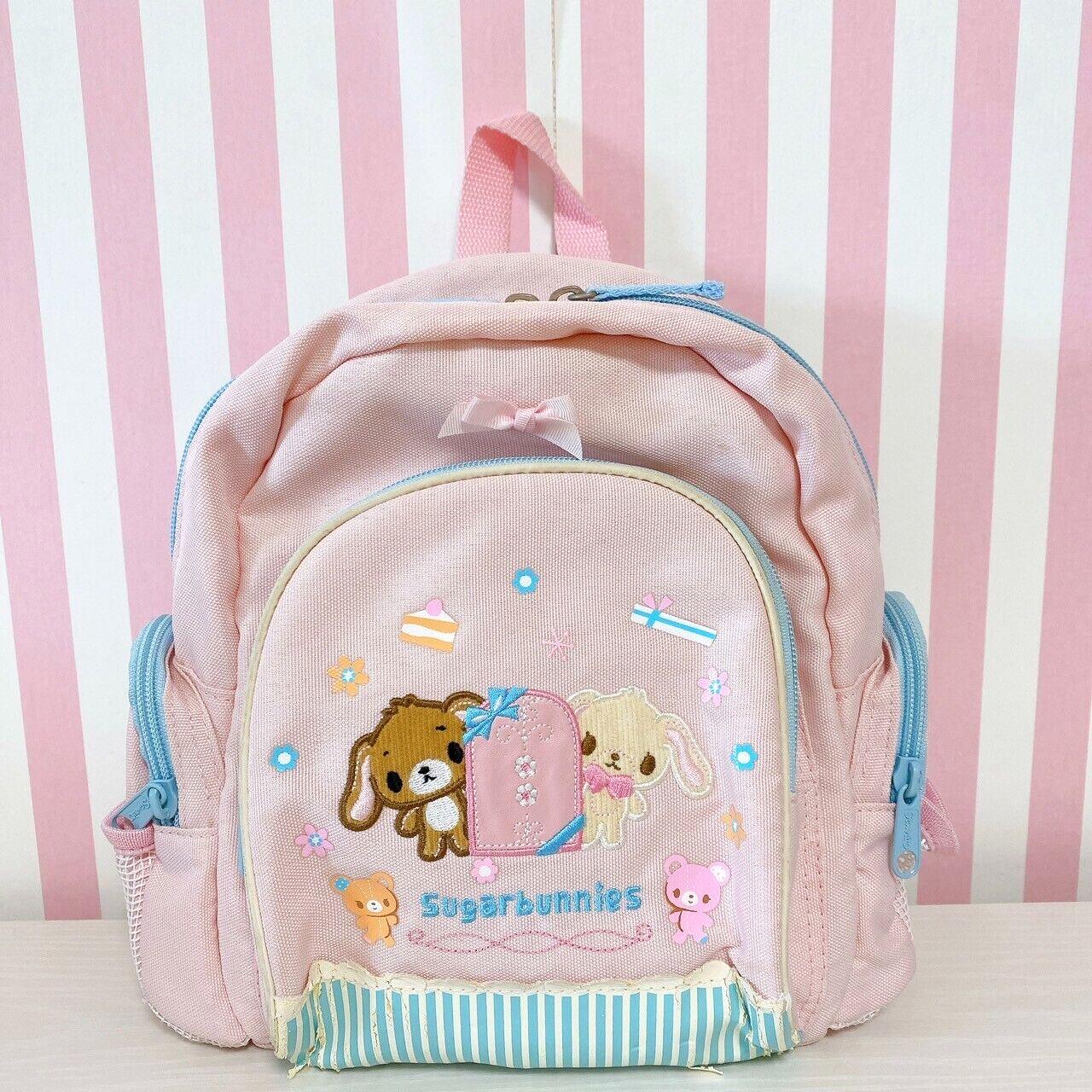 Sanrio Sugar Bunnies Backpack Rucksack Bag School Rabbit Pink Ribbon Bear Blue