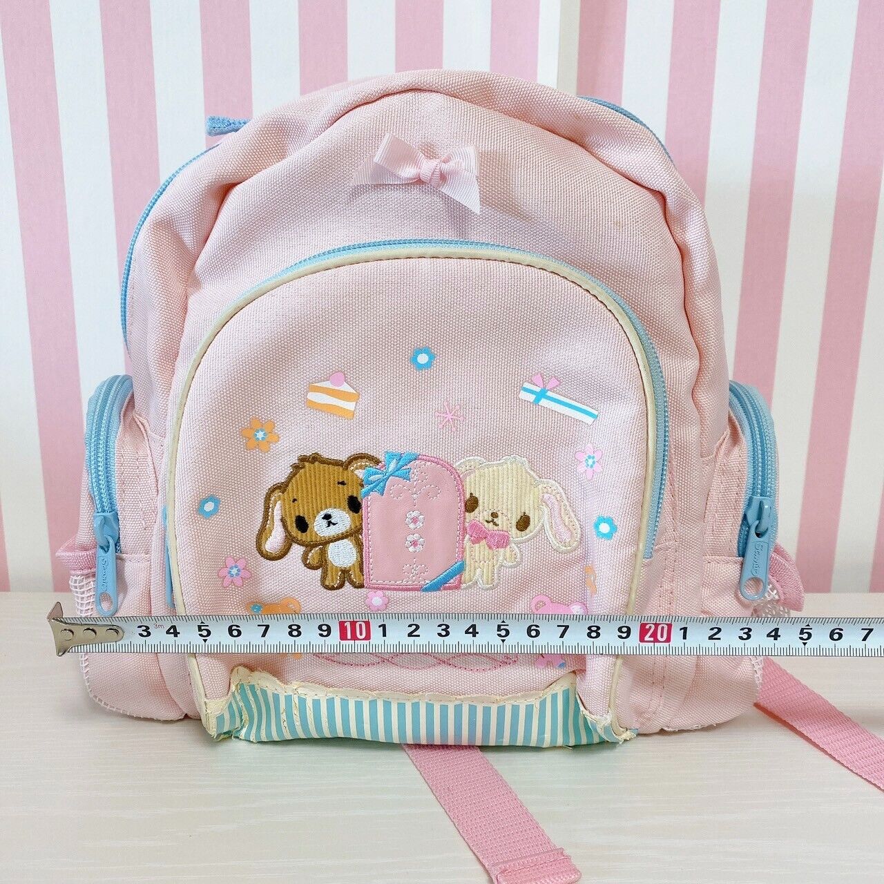 Sanrio Sugar Bunnies Backpack Rucksack Bag School Rabbit Pink Ribbon Bear Blue