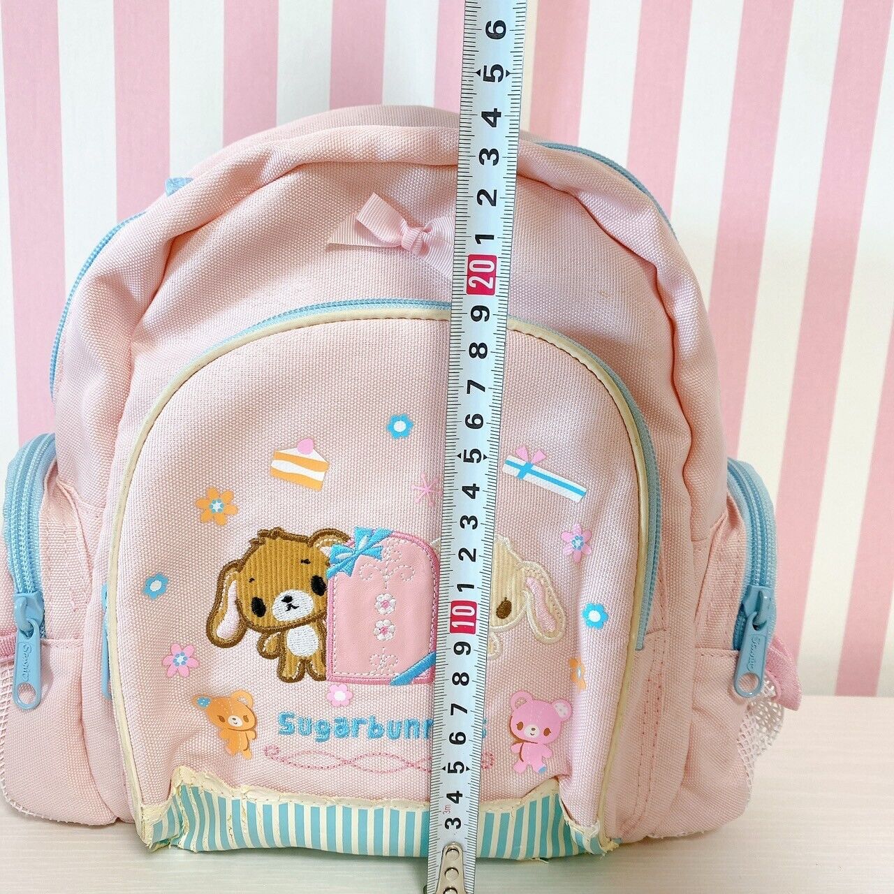 Sanrio Sugar Bunnies Backpack Rucksack Bag School Rabbit Pink Ribbon Bear Blue