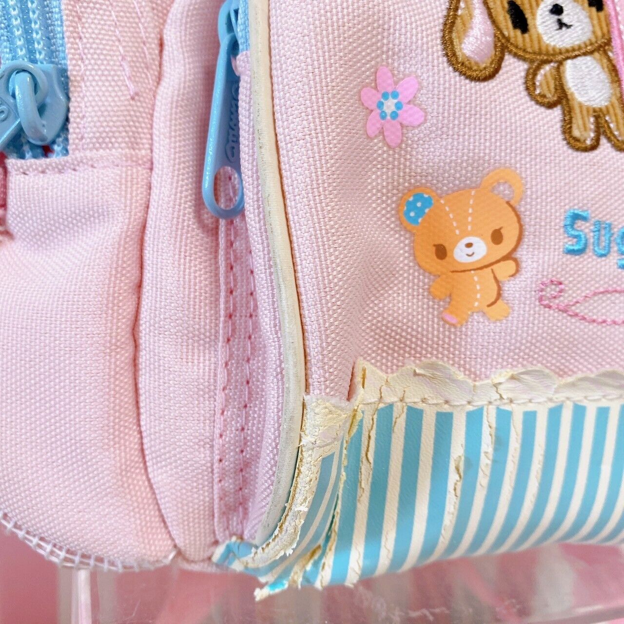 Sanrio Sugar Bunnies Backpack Rucksack Bag School Rabbit Pink Ribbon Bear Blue