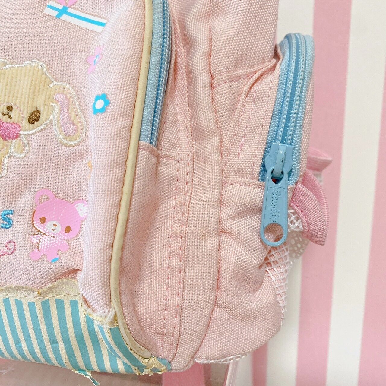 Sanrio Sugar Bunnies Backpack Rucksack Bag School Rabbit Pink Ribbon Bear Blue