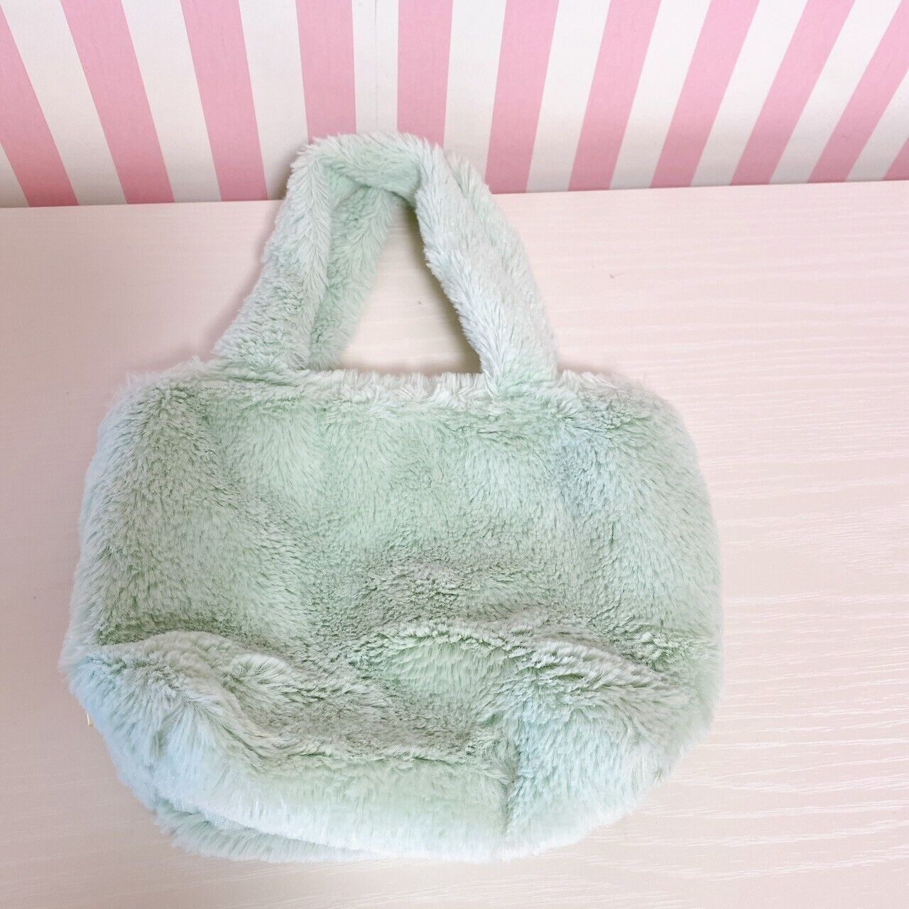 Sanrio Hummingmint Mini Bag Handbag Tote Cherry Mint Green Fawn Fluffy Rare