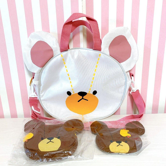 Kuma no Gakko Bears' School Bag Walle Purse 3 Set Jackie Character BANDAI Rare