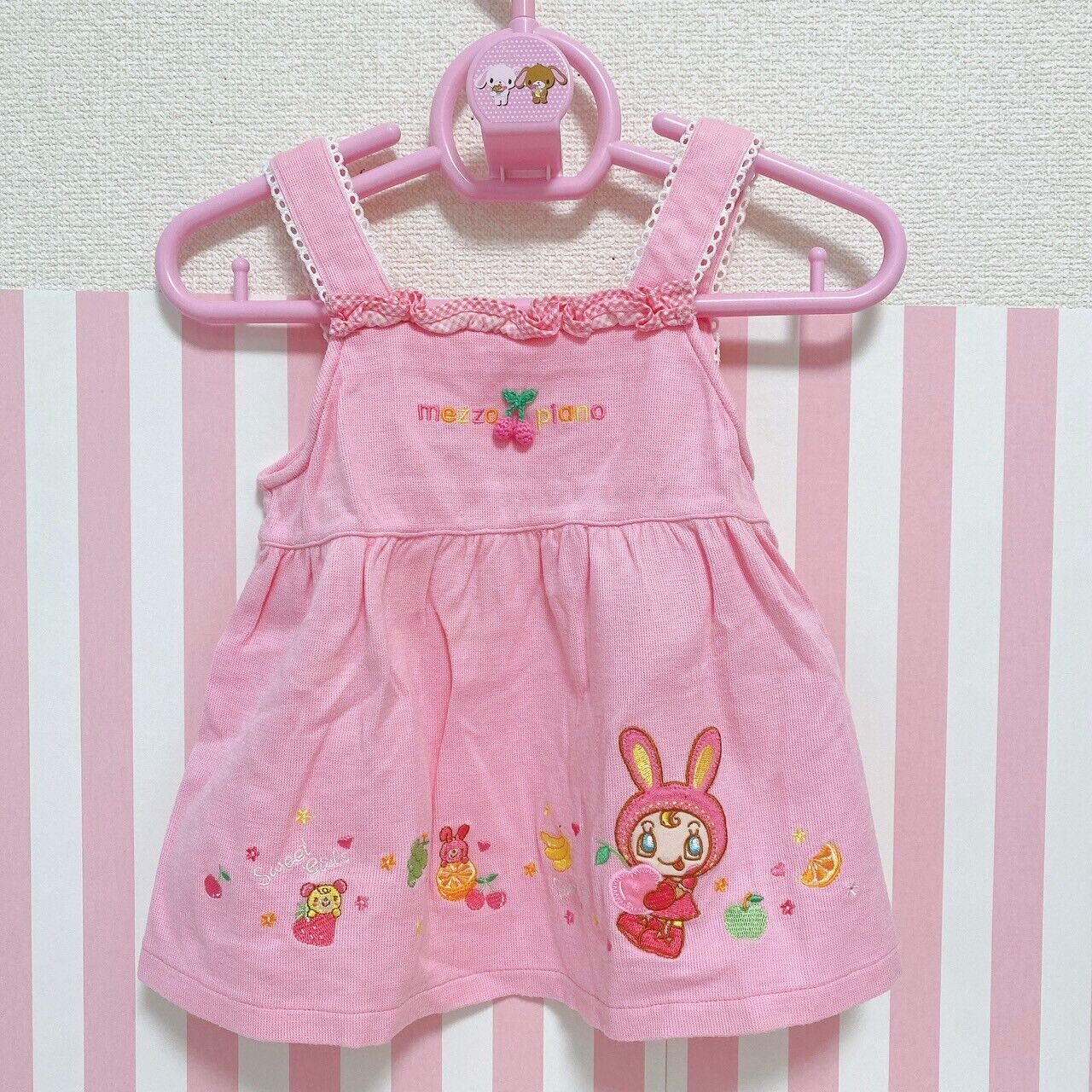 Mezzo Piano One Piece 100cm Pink Berrie-chan Rabbit Strawberry Cherry Fruits