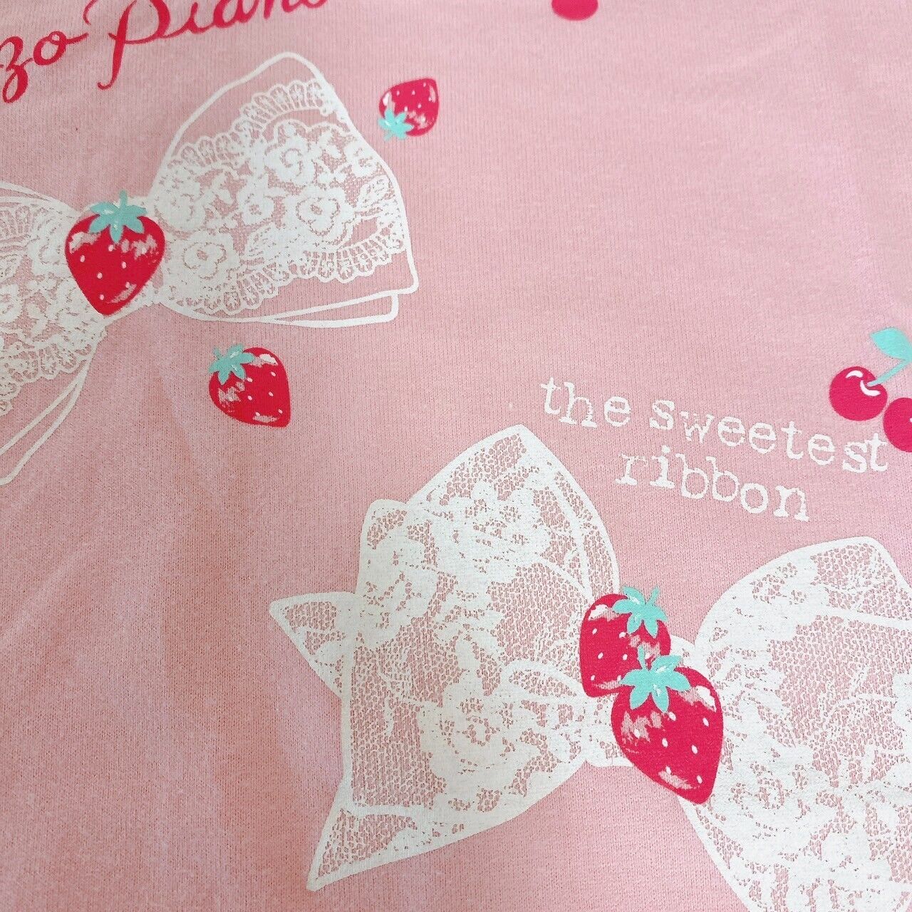 Mezzo Piano One Piece Pink 130cm Ribbon Frill Strawberry Heart Clothing Kawaii