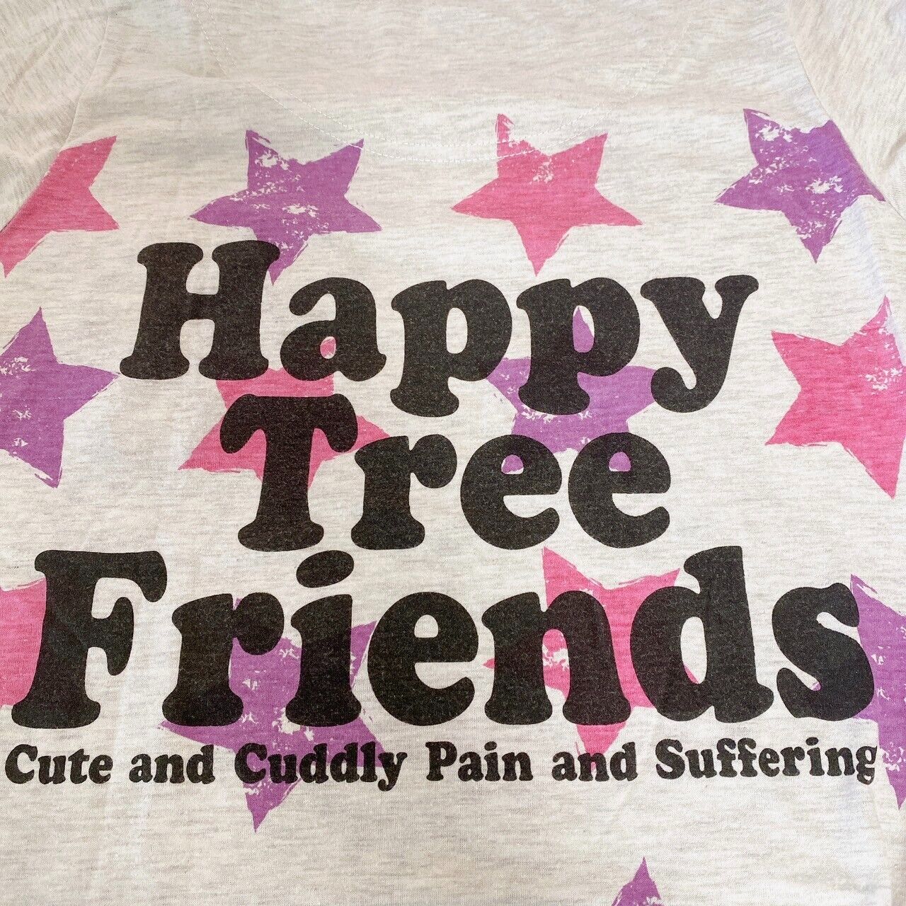 Happy Tree Friends HTF  Petunia T-shirt Gray Tops Flower Star Short Sleeve M