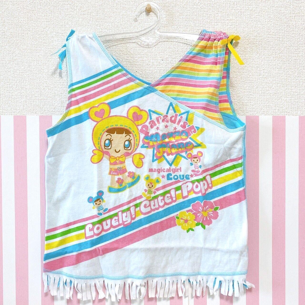 Mezzo Piano Tank Top 135cm Tops Blue Rainbow Hibiscus Lovely Cute Pop Ribbon