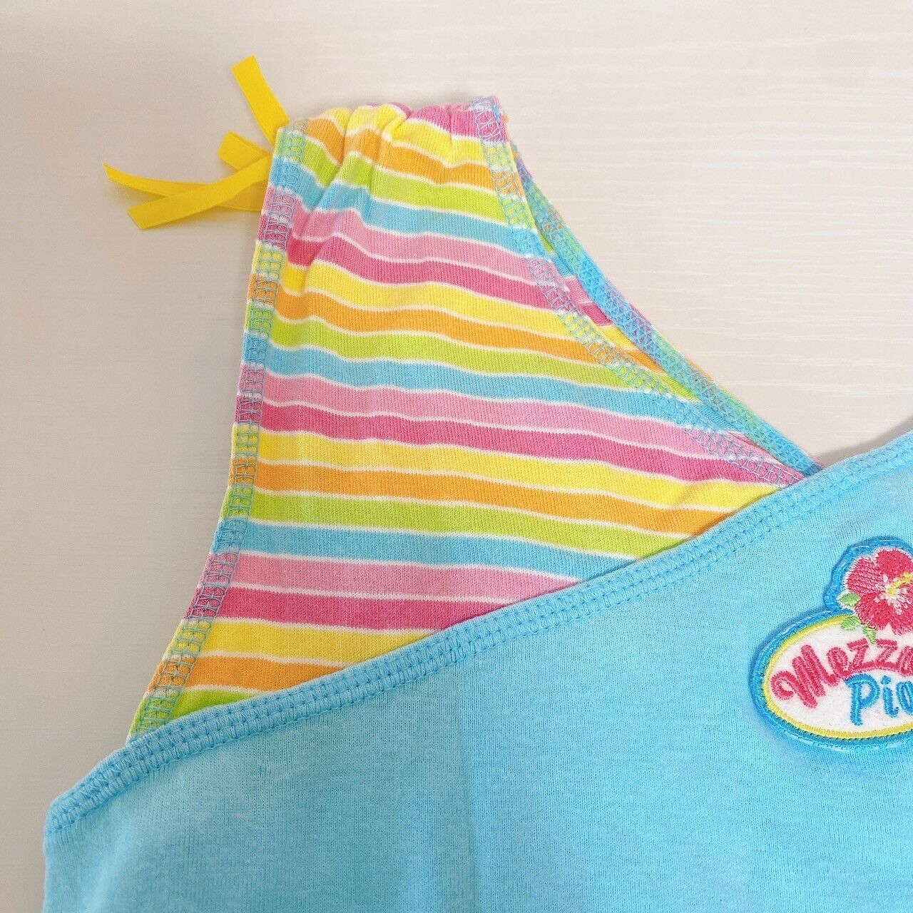 Mezzo Piano Tank Top 135cm Tops Blue Rainbow Hibiscus Lovely Cute Pop Ribbon